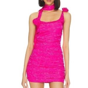 For Love And Lemons Deliza Mini Dress in Pink